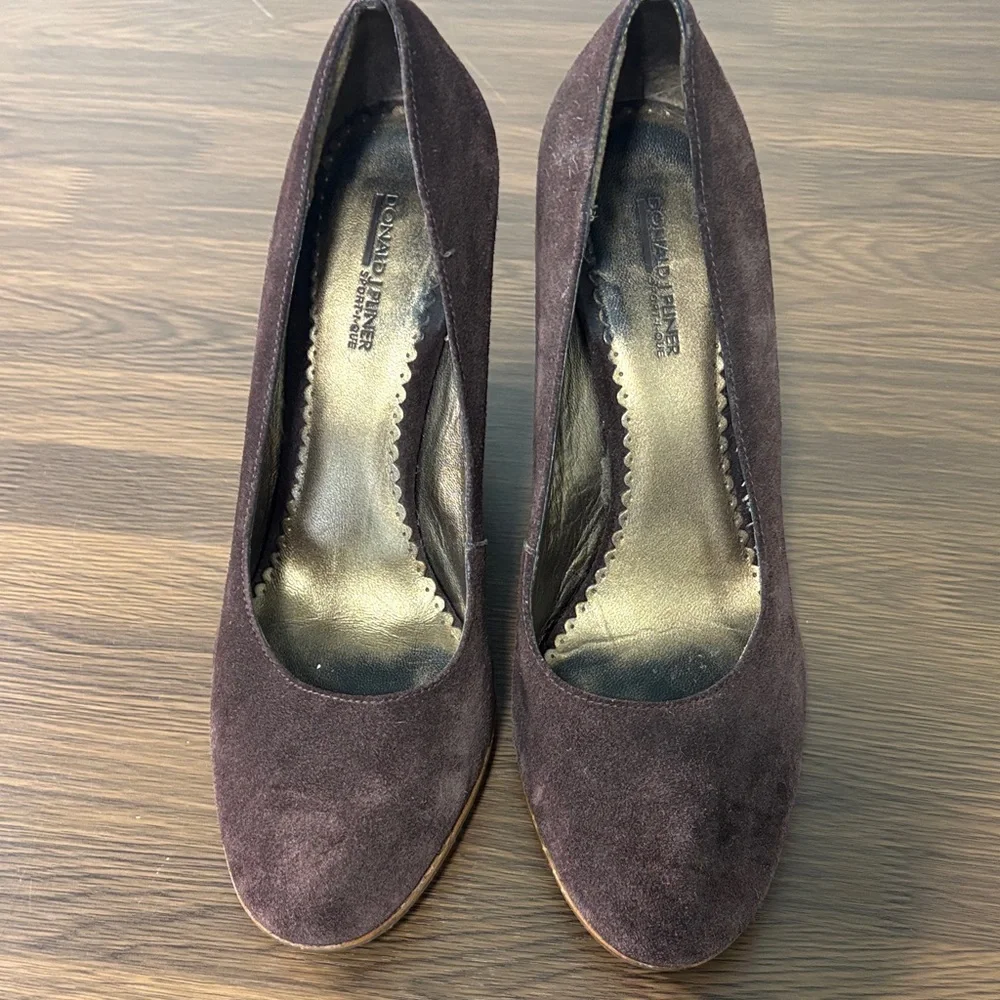 Donald J Pliner Heather Espresso Suede‎ Wedge Pumps Size 10